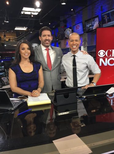 NYC plastic surgeon, Dr. Cangello, with CBS news anchors